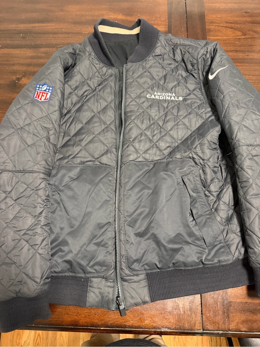 Nike NFL Arizona Cardinals Reversible Jacket Mens XL Black Quilted